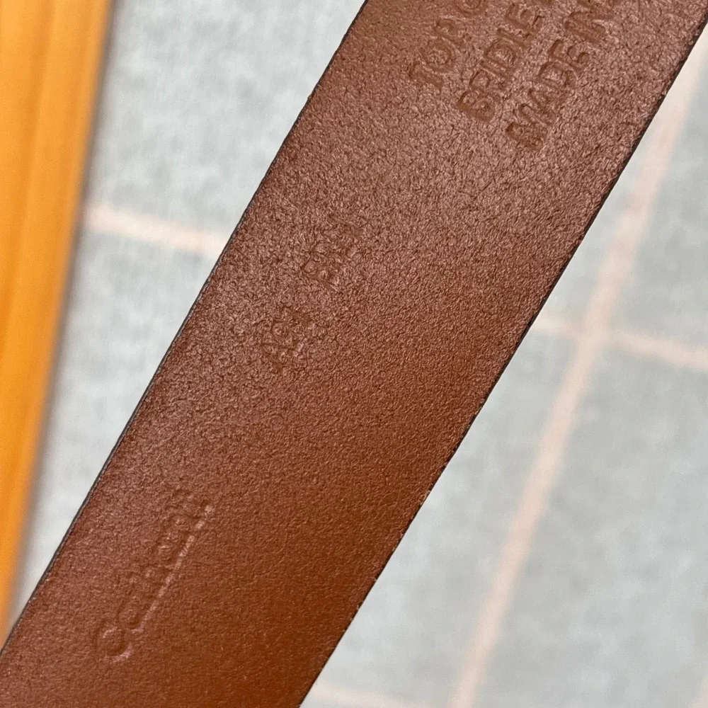 Carhartt Men's Dark Brown Leather Belt Brass Buckle Leather Argentina Sz 36